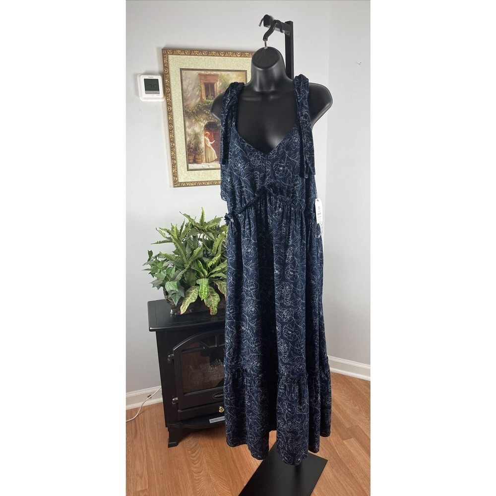 Time And Tru Womens short sleeve floral dress w/ pockets, size (XXL) Tie…